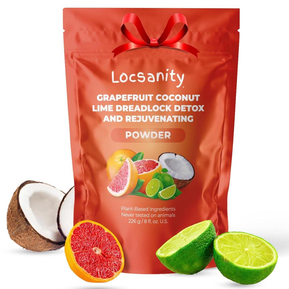 imageLocsanity Dreadlock Hair Scalp Detox  Deep Clean Dreadlock Powder Cleansing Conditioner  Natural Hair Cleanser for Build Up  ACV Alternative Loc Care and Maintenance ProductsGrapefruit Coconut Lime