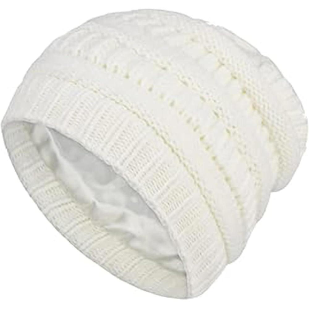 imageLocsanity Handmade Satin Lined Winter Knit BeanieBeige