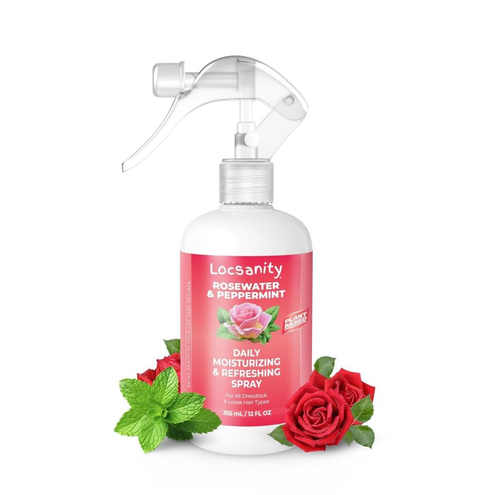 imageLocsanity Rosewater and Peppermint Daily Moisturizing Spray  Jumbo Size Hydrating Dreadlock Spray to Nourish The Scalp and Protect Hair from Oil and Buildup 32oz12 Fl Oz Pack of 1