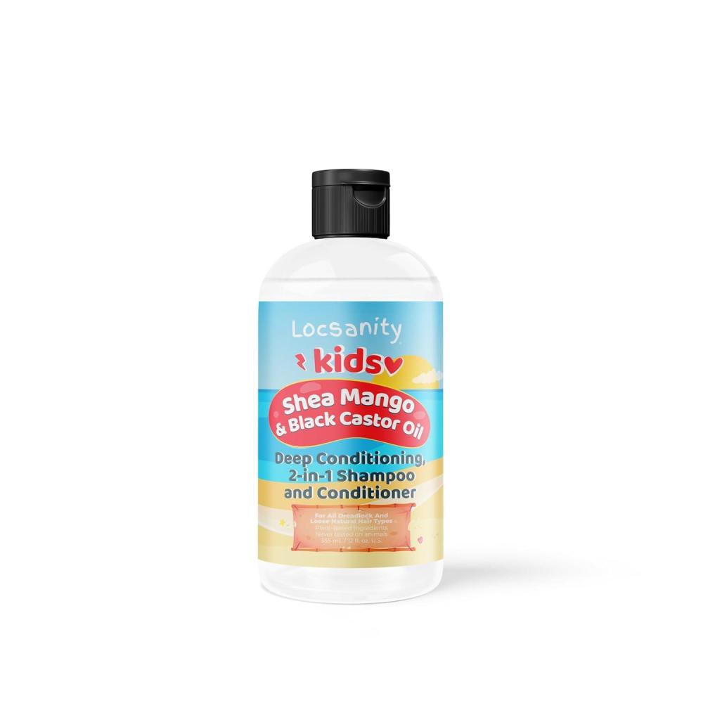 imageLocsanity Shea and Mango Kids 2 in 1 Shampoo and Conditioner 12 oz for Natural Kinky and Curly Hair Locs