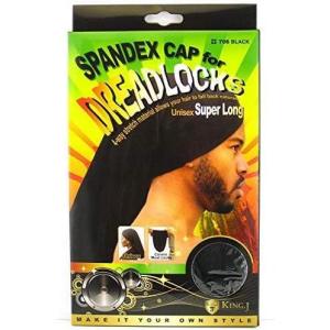 King.J Super Long Unisex Spandex Cap for Dreadlocks (Black)