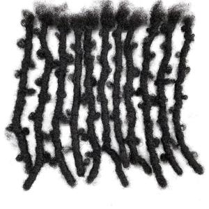Locsanity Afro Kinky 100% Human Hair Handmade Butterfly Locs – 10″ – .8cm Pencil Width Natural Undyed Black Dreadlocks, Crochet Hair Extensions (16″, 25 Locs)
