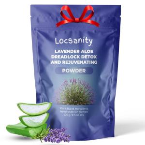 Locsanity Dreadlock Hair Scalp Detox – Deep Clean Dreadlock Powder, Cleansing Conditioner – Natural Hair Cleanser for Build Up – ACV Alternative, Loc Care and Maintenance Products(Lavender Aloe)