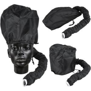 Locsanity Dreadlock Loose Natural Hair Bonnet Dryer Attachment Quick Drying Cap – Black or Purple (Black)(Black)