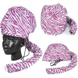 Locsanity Dreadlock Loose Natural Hair Bonnet Dryer Attachment Quick Drying Cap – Black or Purple (Purple Animal)