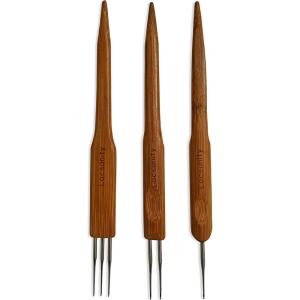 Locsanity Dreadlocks Tool Single, Double, and Triple Set Tapered Crochet Needle Bamboo Handle Dreadlocks .5