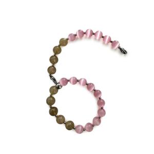 Locsanity Interlocking, Sisterlock, Dreadlock, Crochet Tool Bracelet Holder, Pink Beads (Black)(Pink/Tan)