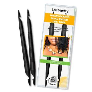 Locsanity Interlocking Tool for Locs – Dual-Ended Metal Dreadlock Crochet Needle – Sisterlock Retightening Tool, Loc Maintenance – Hair Styling Dreads, Microlocks, Small/Medium Locs(Double Pack)