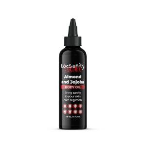 Locsanity Men’s Body Oil, Jojoba Seed, Sweet Almond, Extra Virgin Olive, Coconut, Apricot Seed, Grapeseed, Marula, Aloe Vera 4oz