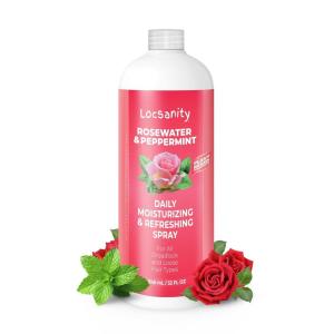 Locsanity Rosewater and Peppermint Daily Moisturizing Spray – Jumbo Size Hydrating Dreadlock Spray to Nourish The Scalp and Protect Hair from Oil and Buildup (32oz)(32 Fl Oz (Pack of 1))