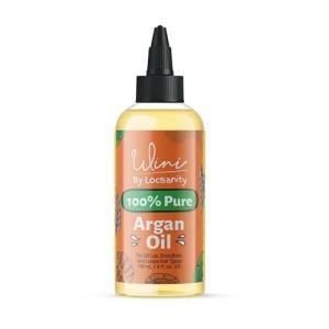 Locsanity Wini Pure 100% Jojoba Oil Organic Cold Pressed Unrefined Non-GMO – 4 fl oz: Moisturizing Face & Hair Oil for Growth, Skin Care, Strengthening & Nourishing(Argan Oil)