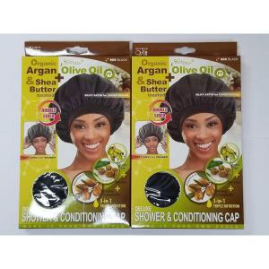 Qfitt Organic Argan Oil & Shea Butter Shower & Conditioning Cap 2 Pack