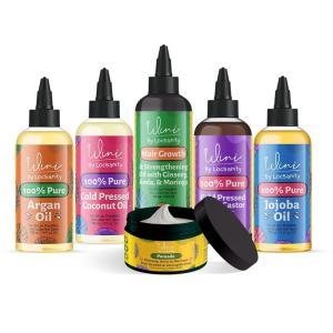 Wini by Locsanity Loose Natural Haircare Bundle for Healthy, Moisturized Hair – Pomade, Growth Oil, Jamaican Castor oil, Coconut Oil, Jojoba Oil, Argan Oil