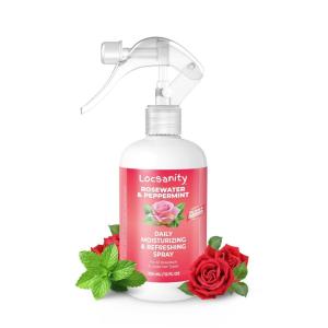 Locsanity Daily Moisturizing Refreshing Spray for Locs, Dreadlocks – Rose Water and Peppermint Hair Scalp Moisturizer, Dreadlock Spray – Natural Loc Care and Maintenance (12oz)