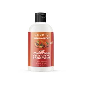 Locsanity Shea Apricot Loose Natural 2-1 Moisturizing and Nourishing Shampoo for Kinky, Coily, Curly Hair – 12 OZ